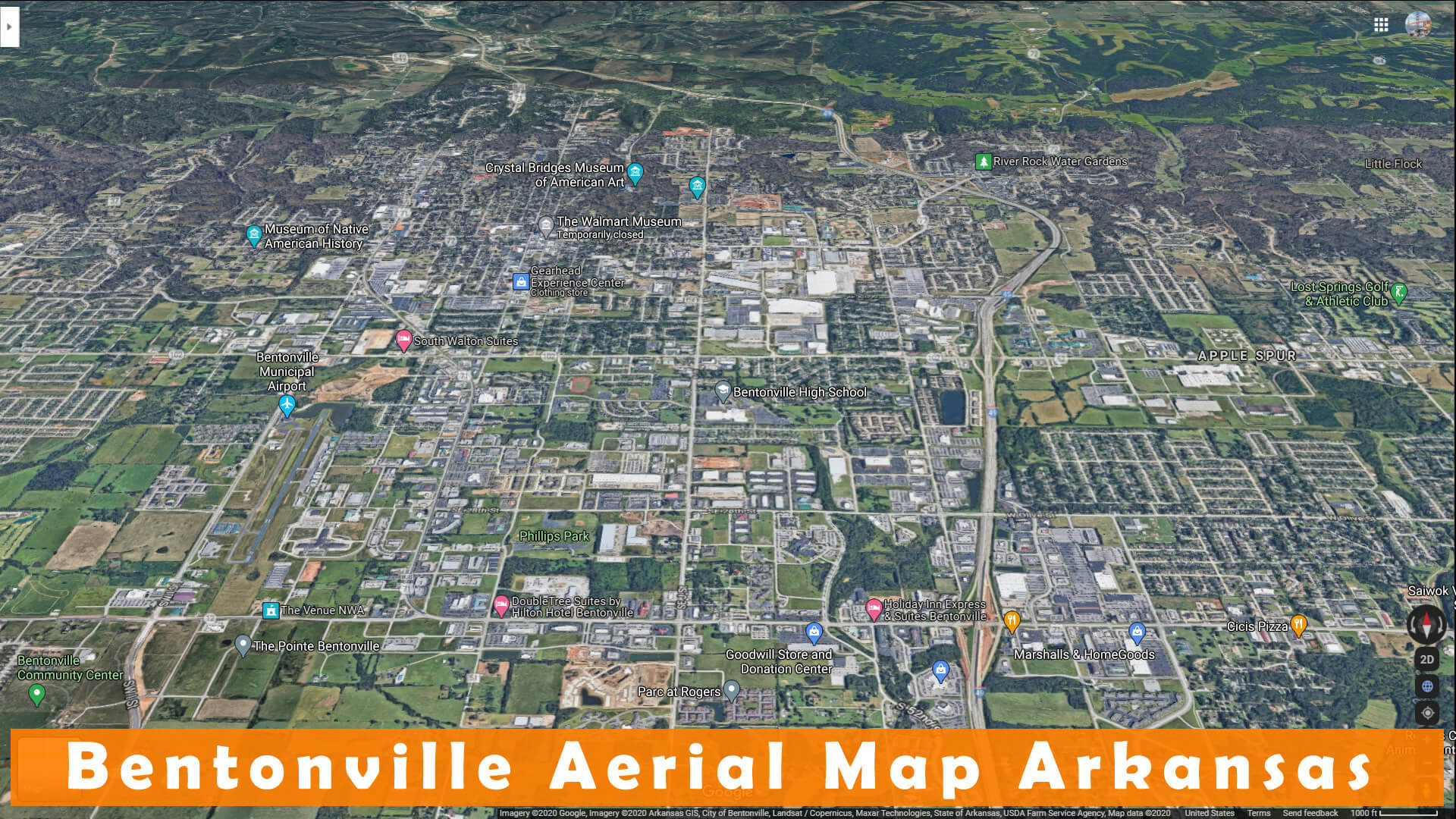 Bentonville Aerial Map Arkansas